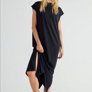 Free People All Day Long Midi Dress in black